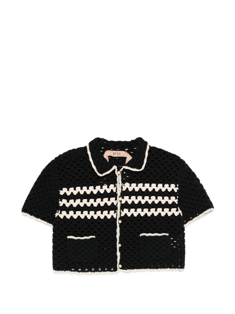 Nº21 crochet cropped jacket - Blu