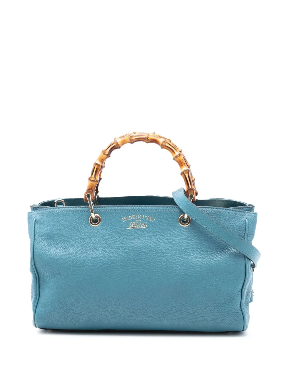 Gucci Pre-Owned 2016-2025 Medium Calfskin Bamboo Shopper satchel - Blu