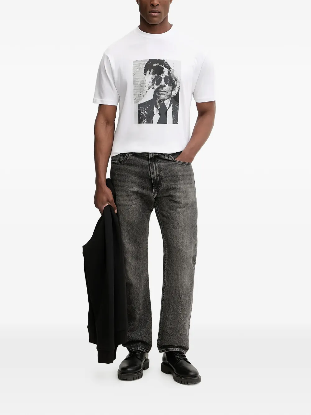 Karl Lagerfeld T-shirt met portretprint Wit