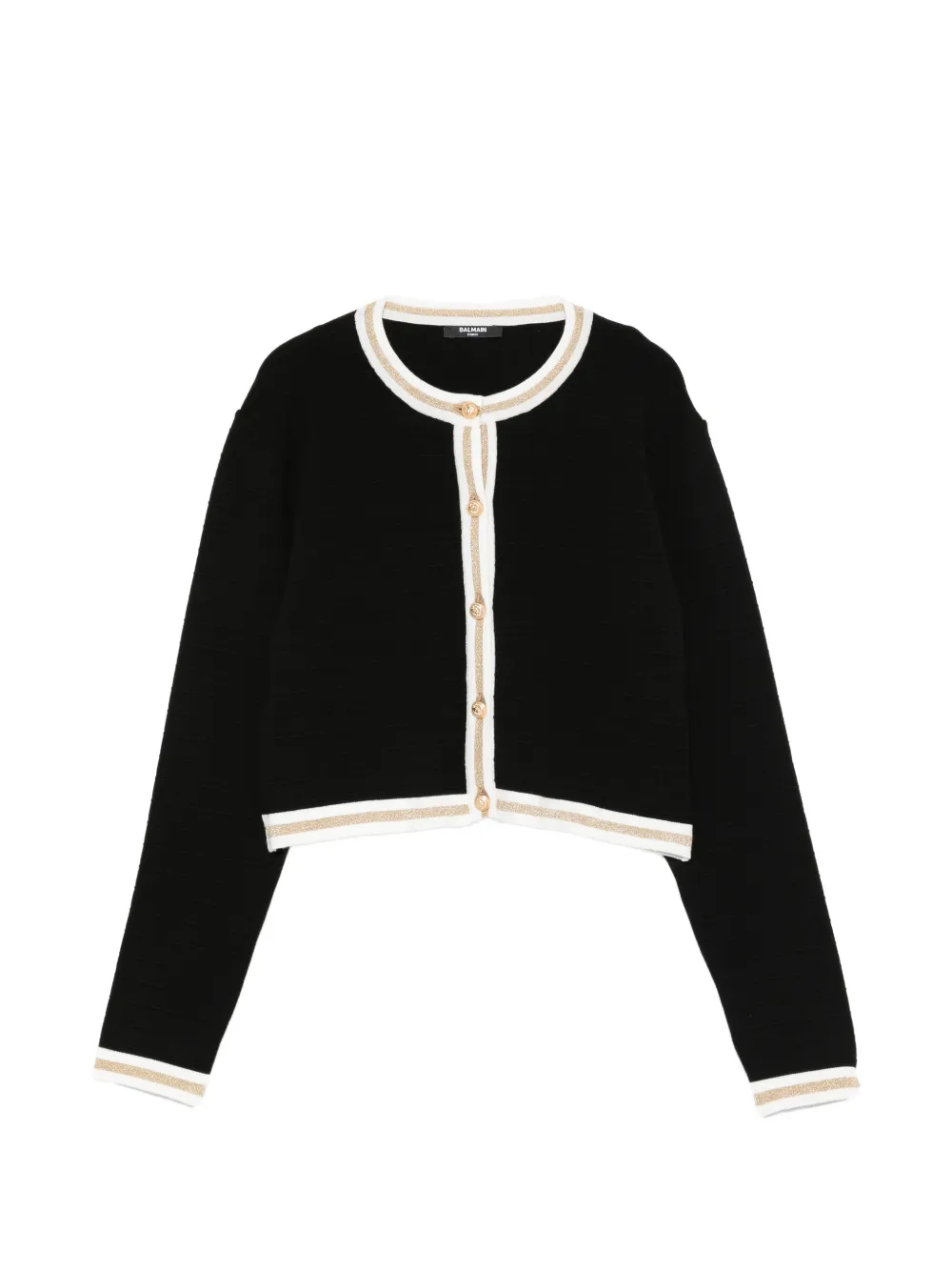 Balmain Kids trim-detail button-up jacket - Nero