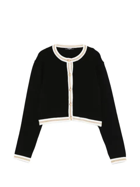 Balmain Kids trim-detail button-up jacket