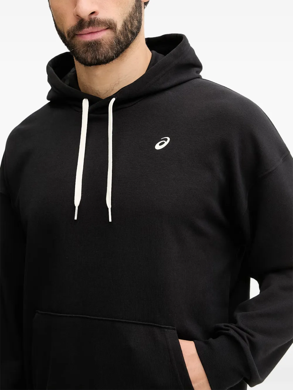 ASICS Hoodie met logoprint en trekkoord Zwart
