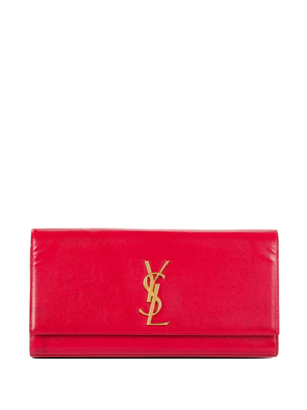 Saint Laurent Pre-Owned textured logo-detail clutch bag - Rosso