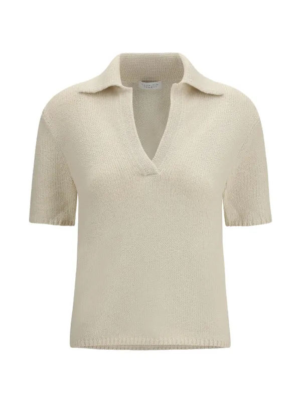 Gabriela Hearst Sohan V-neck Top in Neutrals