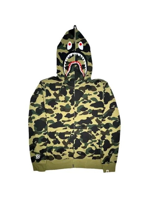 A BATHING APE® camo shark zip hoodie