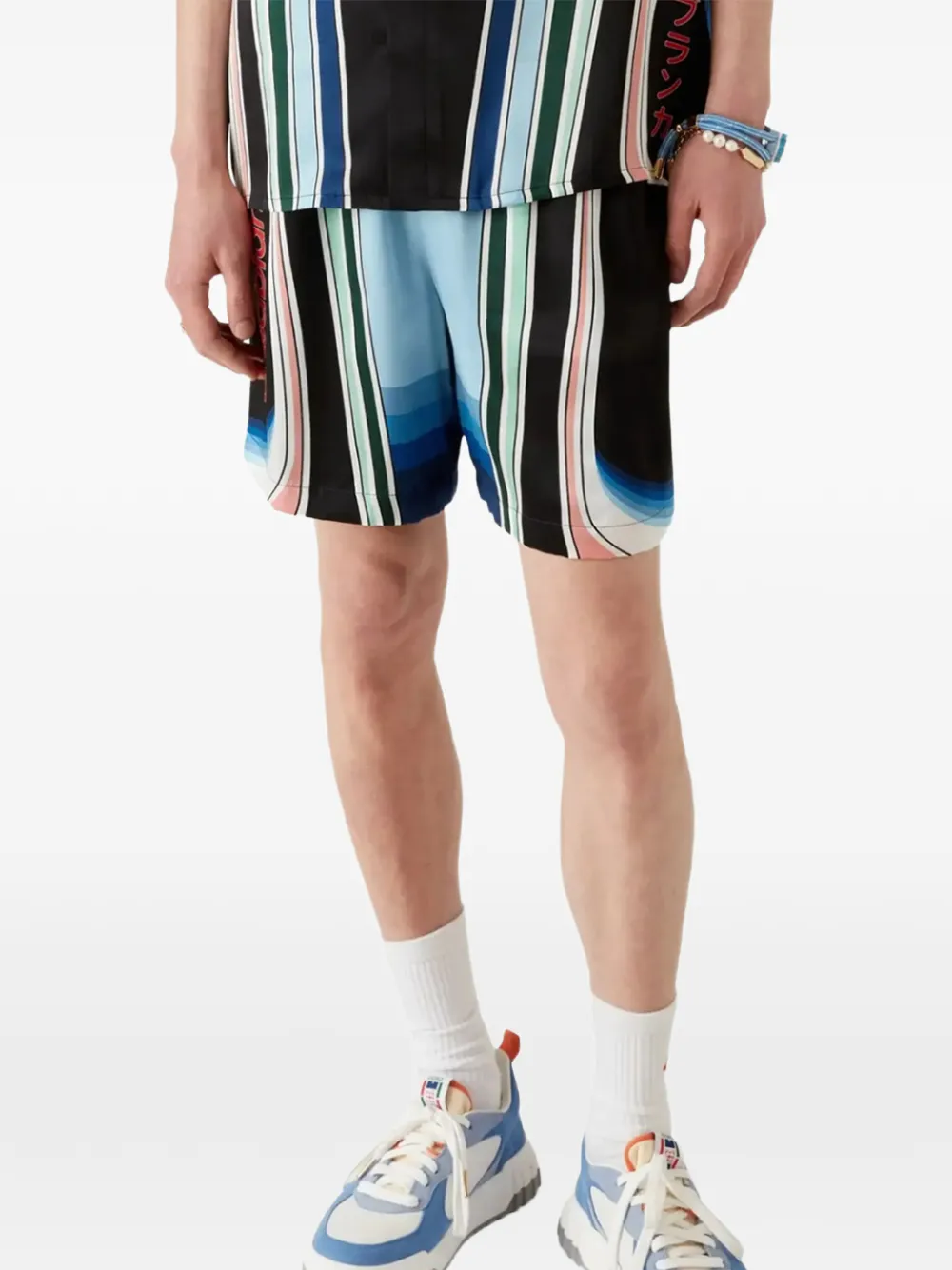 graphic mountain silk shorts