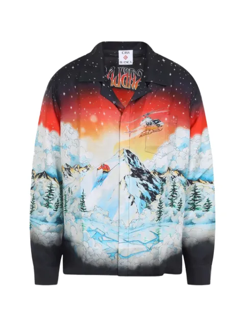 Casablanca Ski Lake printed long-sleeve shirt