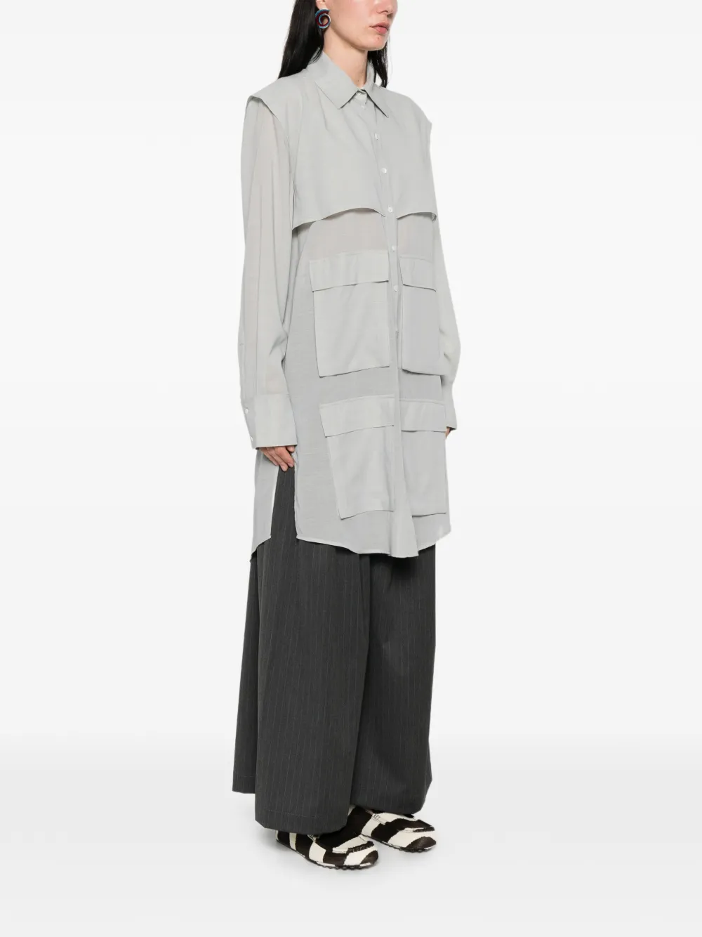  Qasimi Pocket Overshirt - Grey 