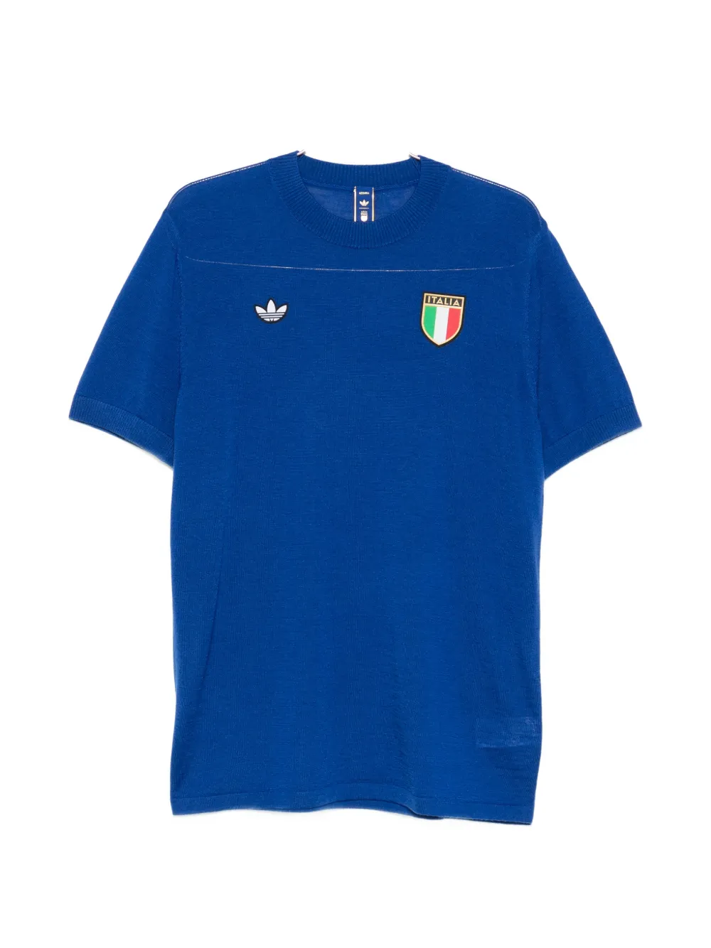 adidas logo patch crew-neck T-shirt - Blu