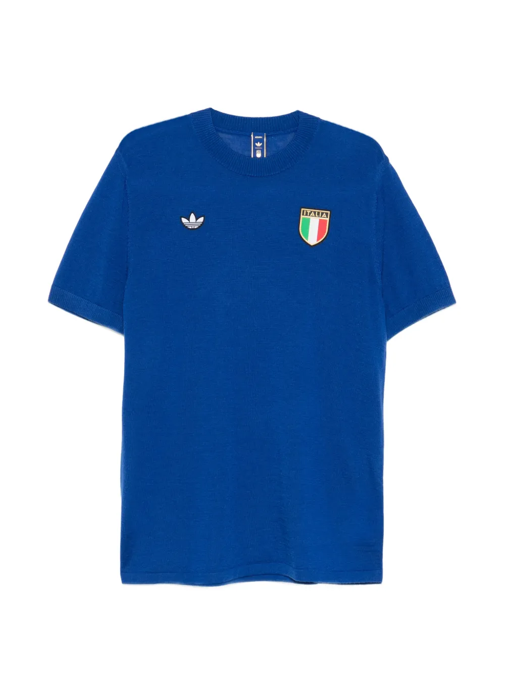 adidas logo patch crew-neck T-shirt - Blau