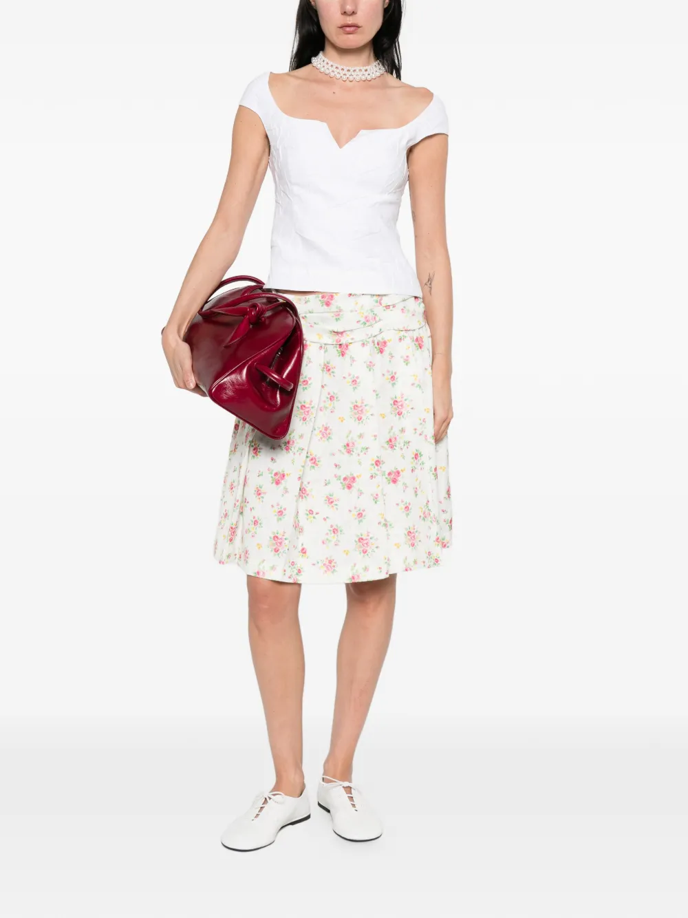  Shushu/tong V-neck Top - White 