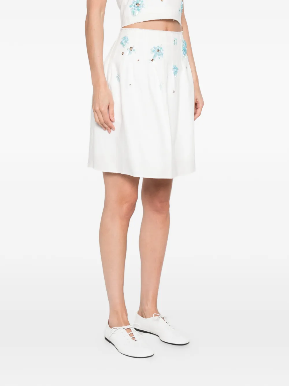  Shushu/tong Sequin-embellished Mini Skirt - White 