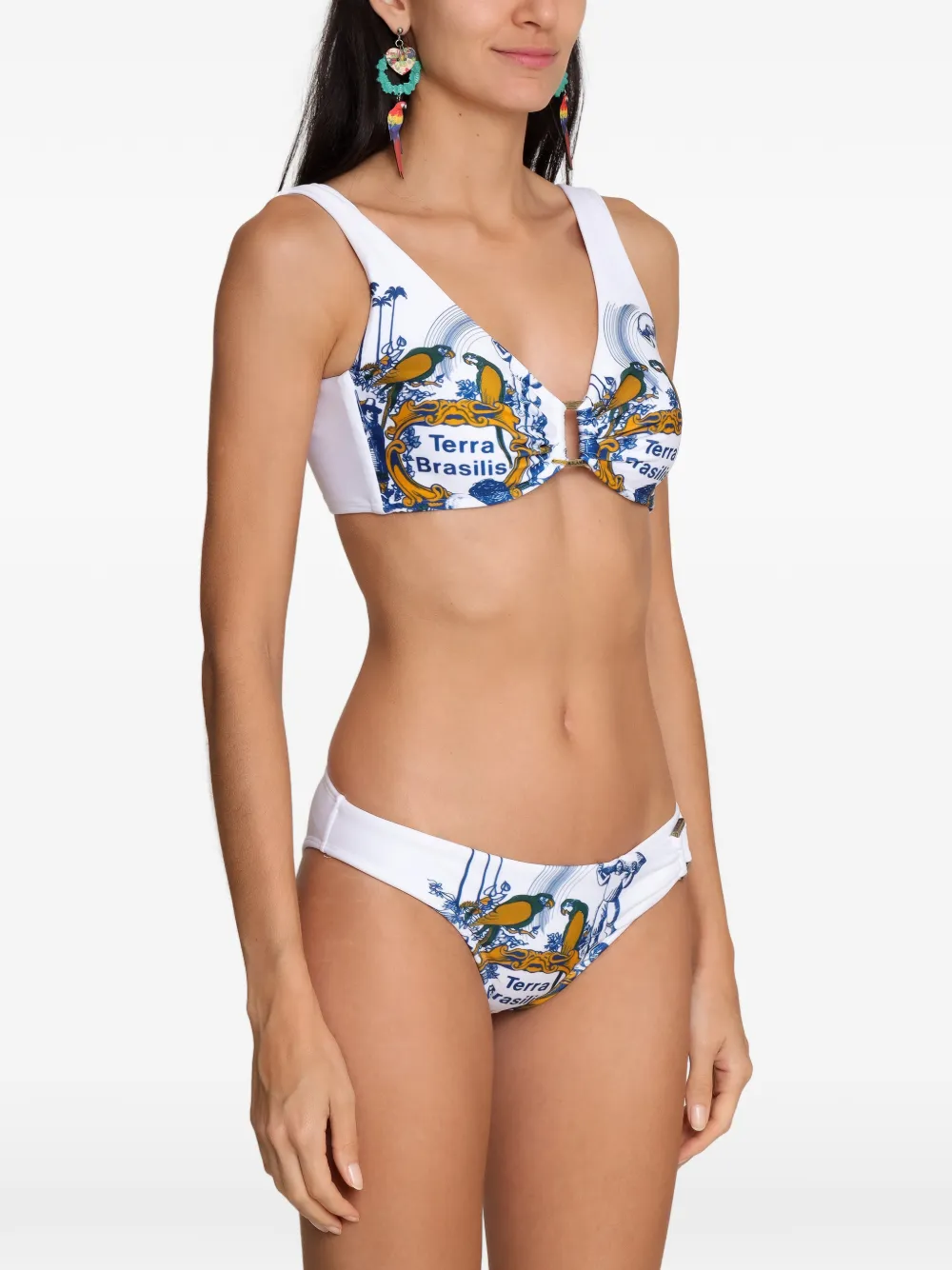 Amir Slama Bikini met gestrikte voorkant Wit