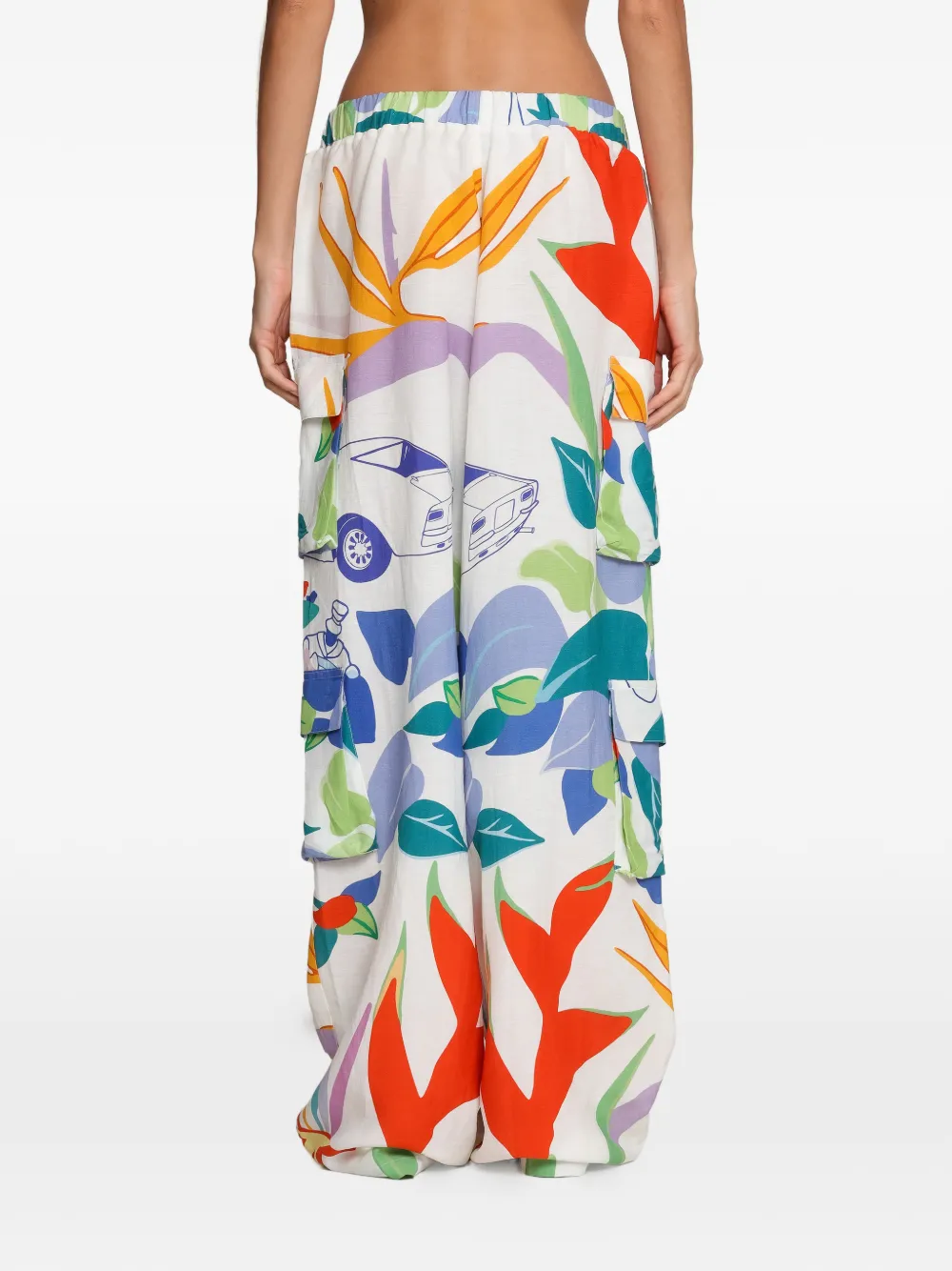  Amir Slama Printed Cargo Trousers - White 