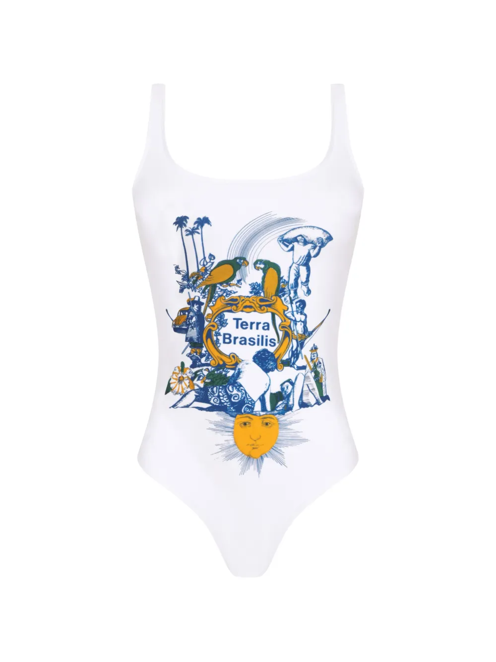 Amir Slama graphic swimsuit - Bianco