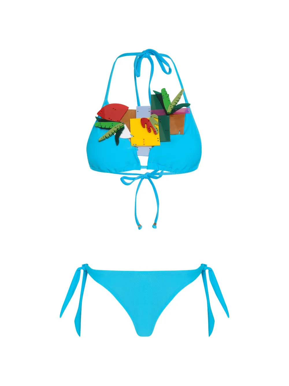 Amir Slama appliqué bikini - Blu