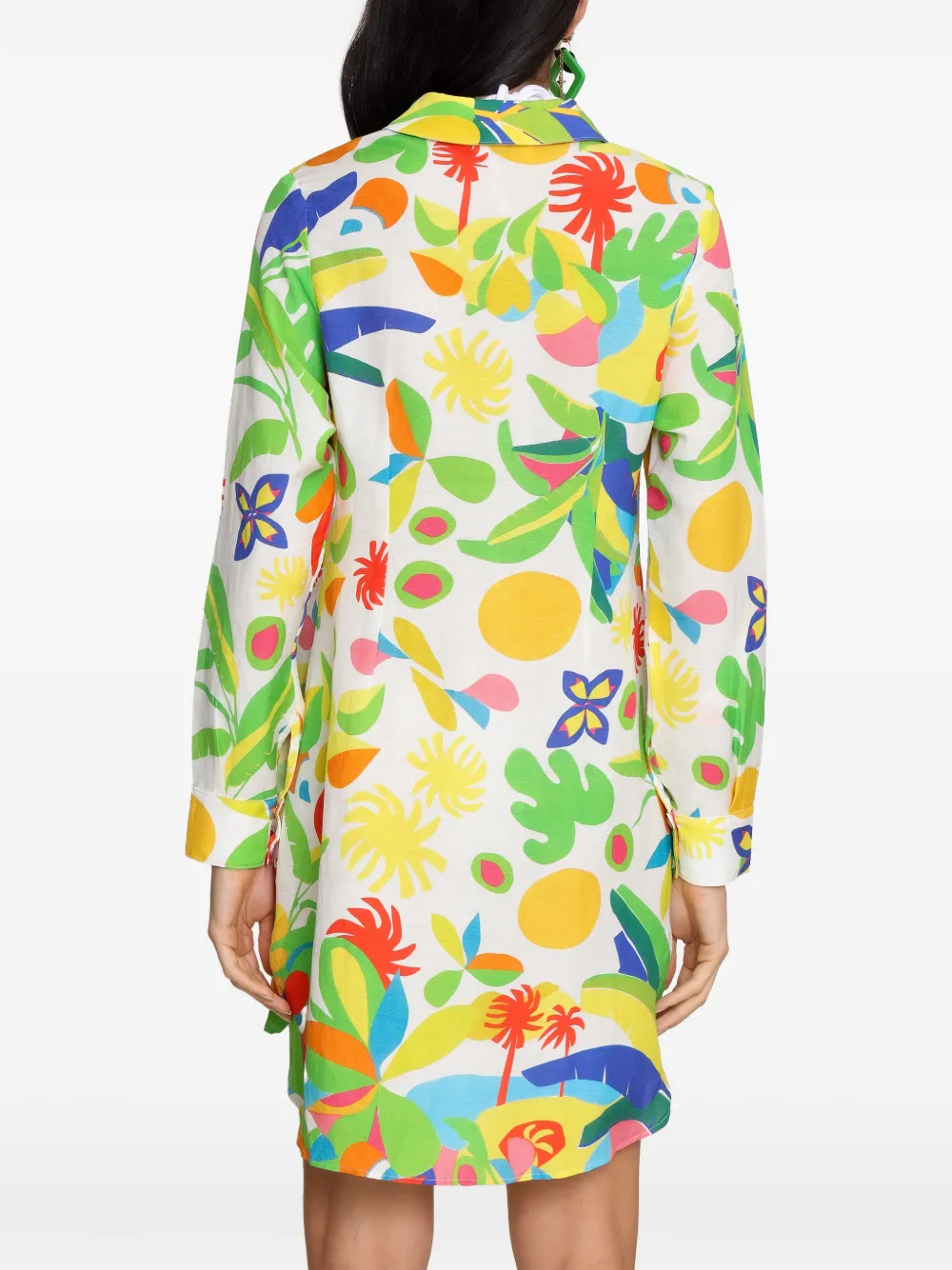Amir Slama Blousejurk met bloemenprint Wit