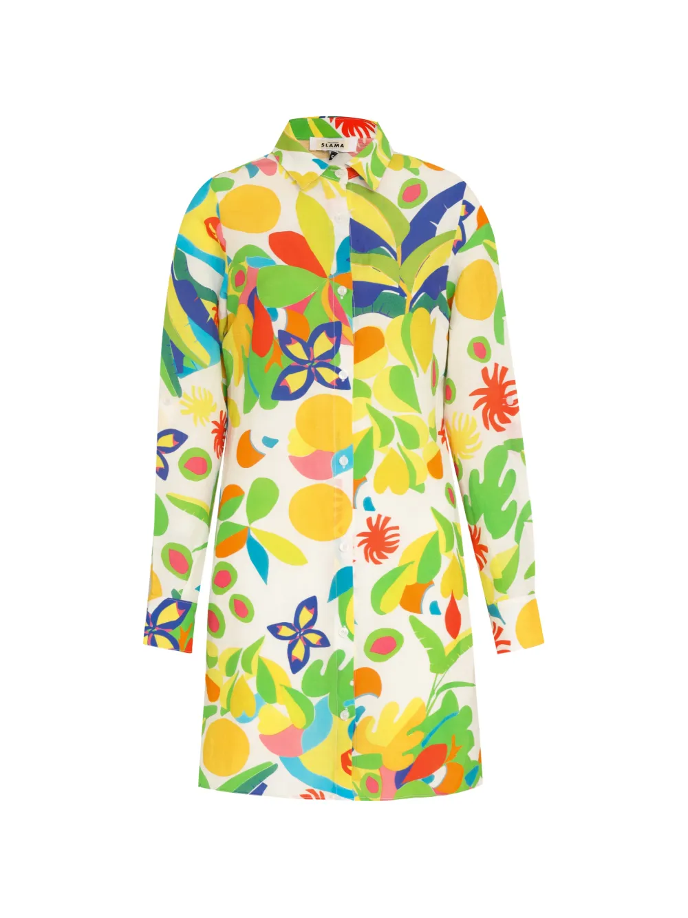 Amir Slama floral print shirt dress - Weiß