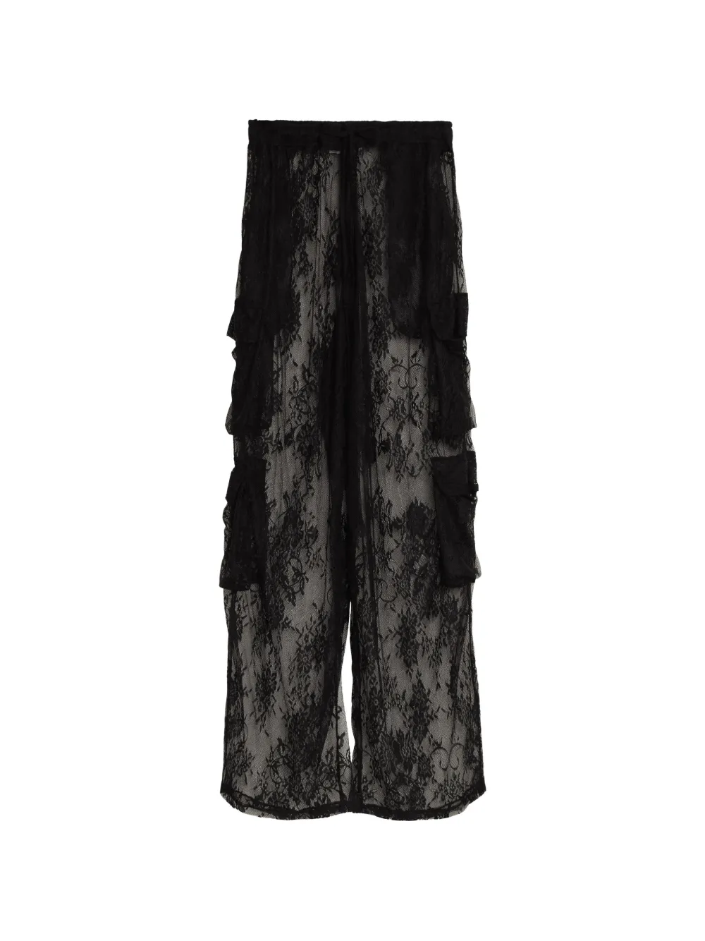 Amir Slama lace ruffled trousers - Schwarz