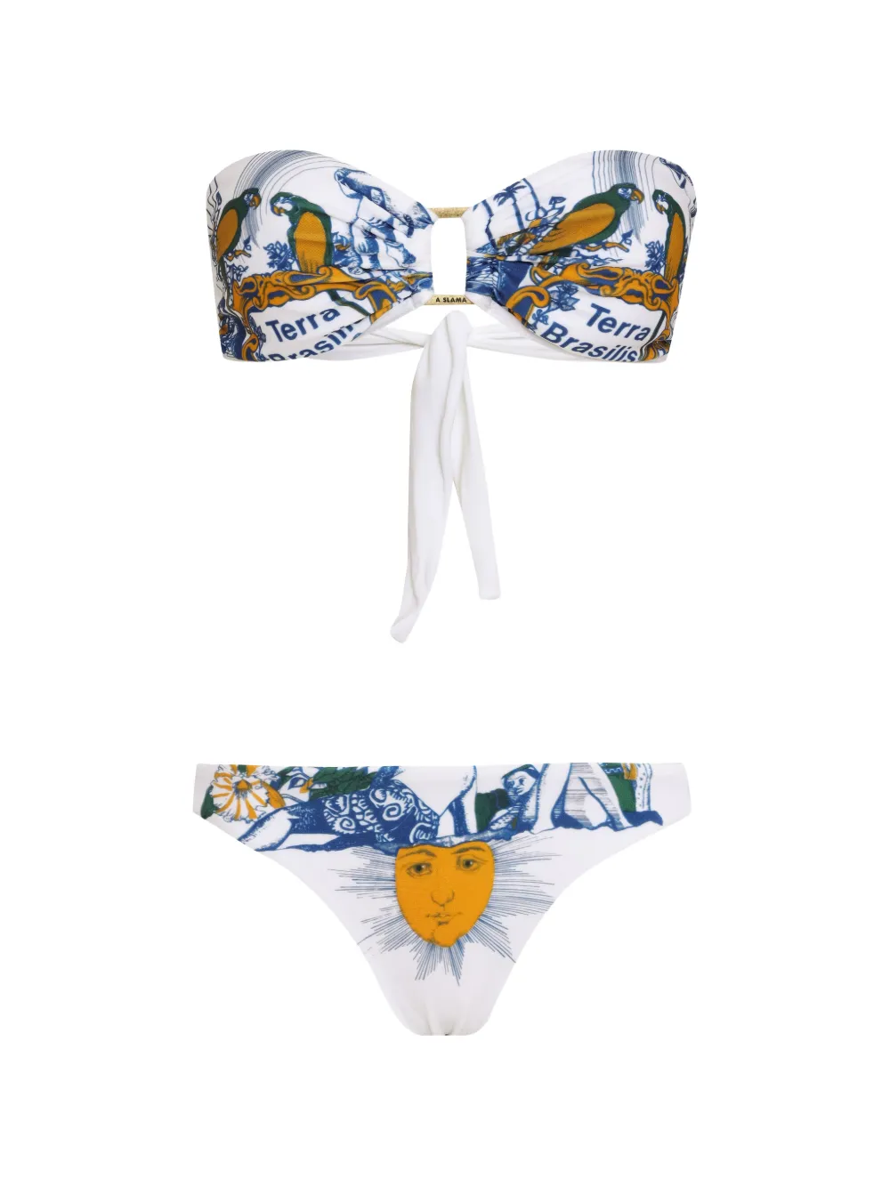 Amir Slama graphic knot detail bikini - Bianco