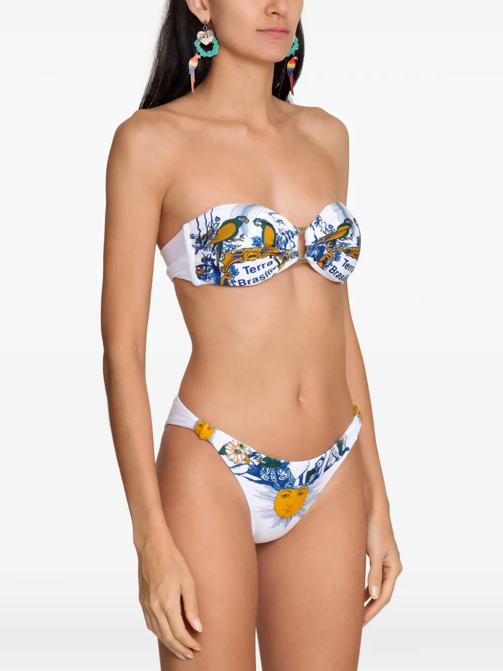 Amir Slama Bikini met grafisch geknoopt detail Wit
