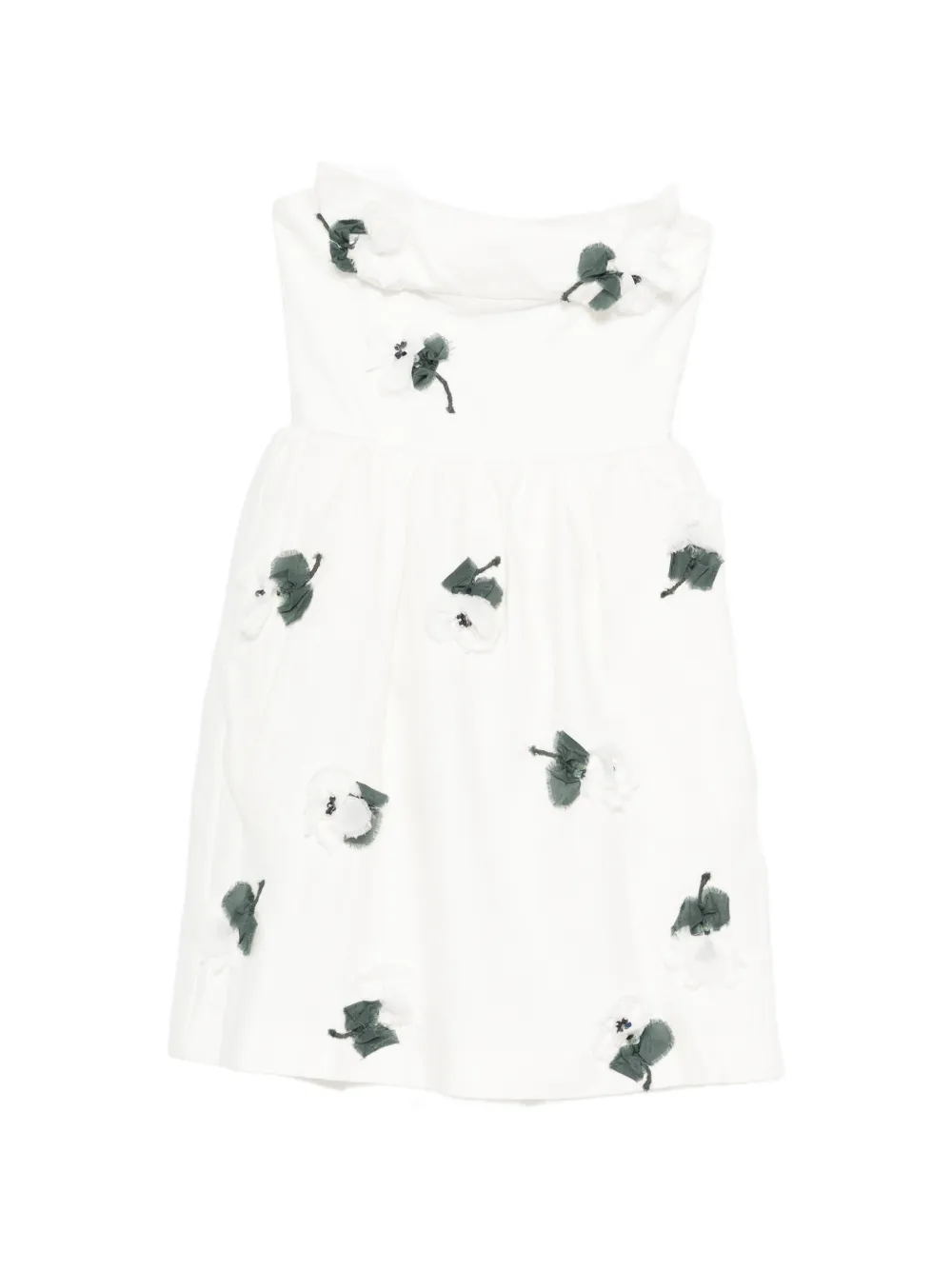 SHUSHU/TONG floral ruffle mini dress - Bianco