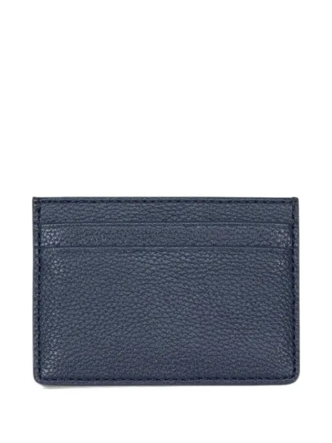 BOSS grained faux-leather card holder with signature-stripe trim