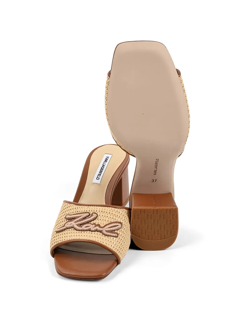 Karl Lagerfeld Plaza II Signia raffia sandalen Beige