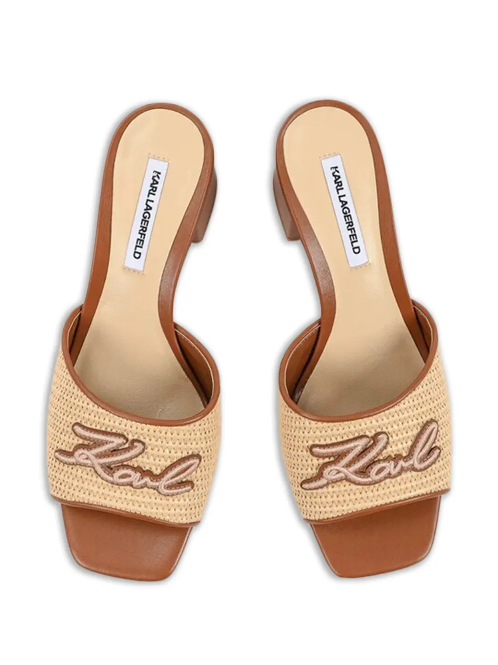 Karl Lagerfeld Plaza II Signia raffia sandalen Beige