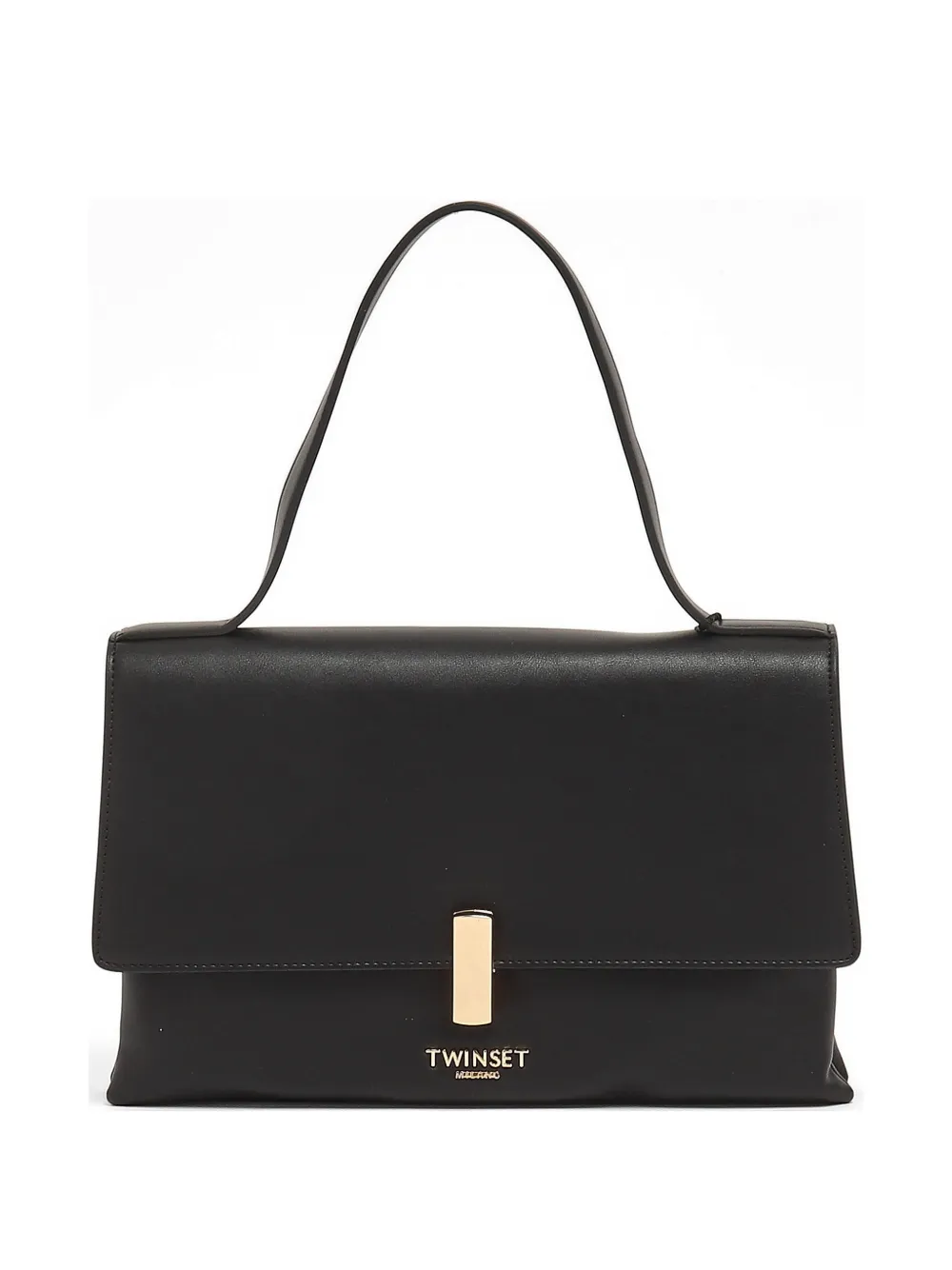 TWINSET logo-lettering twist-lock clutch bag - Nero