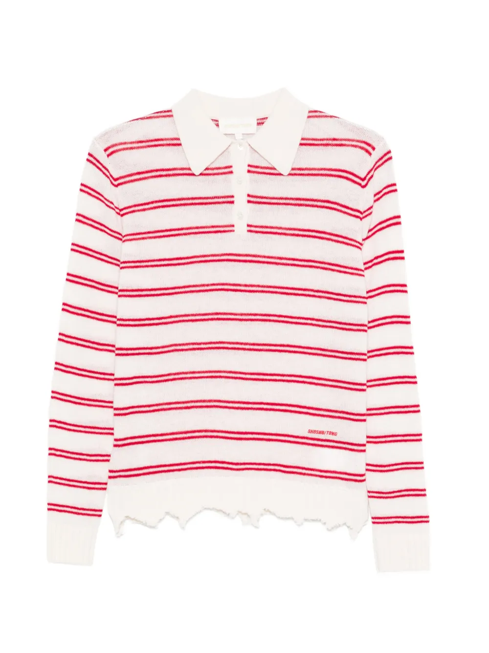 SHUSHU/TONG striped polo top - Weiß