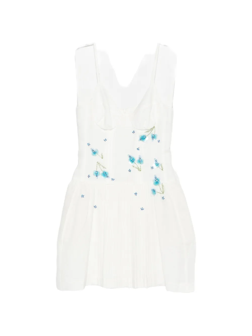 SHUSHU/TONG floral pleated mini dress - Bianco
