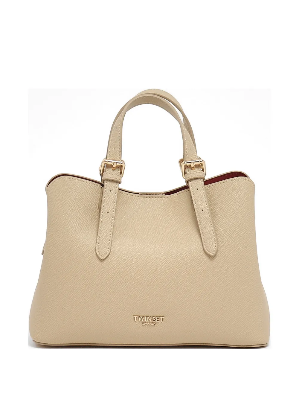 TWINSET grained-texture buckle-detail tote bag - Toni neutri