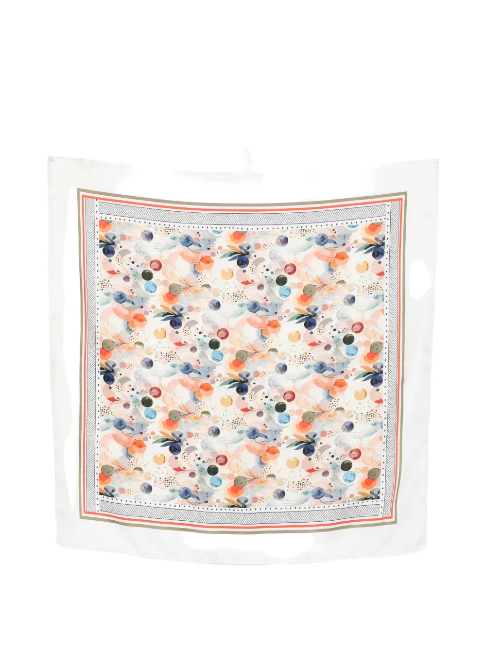 D'aniello patterned border scarf - Bianco