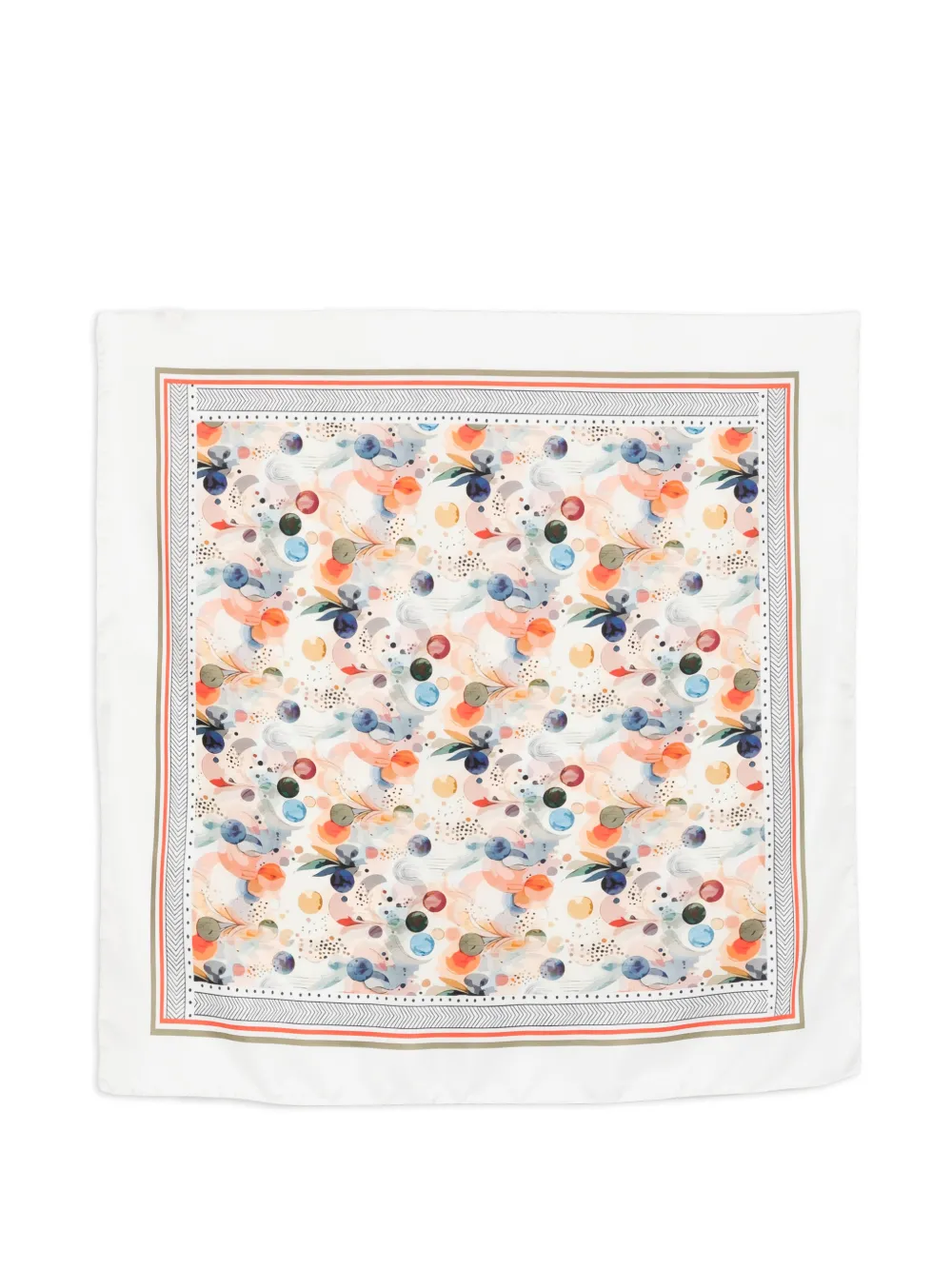 D'aniello patterned border scarf - Bianco