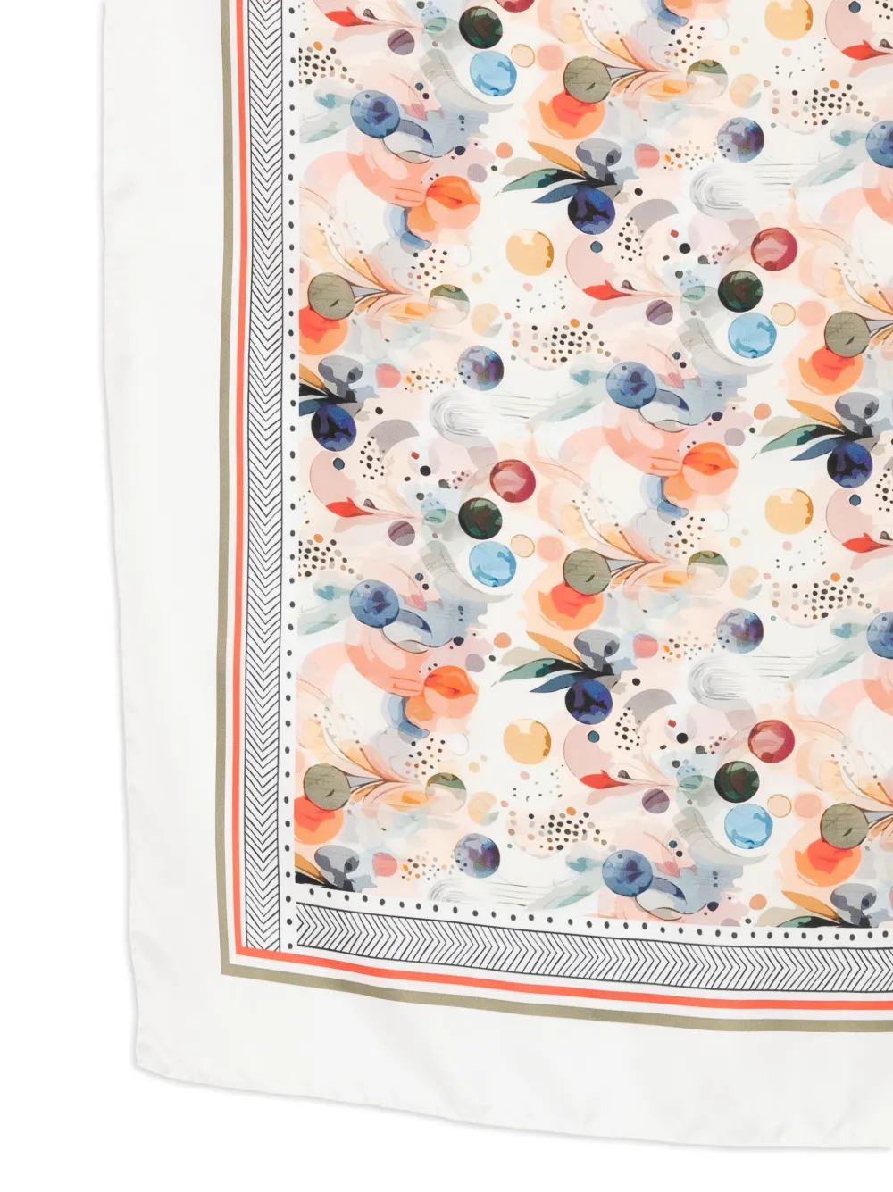 D'aniello Patterned Border Scarf - White 