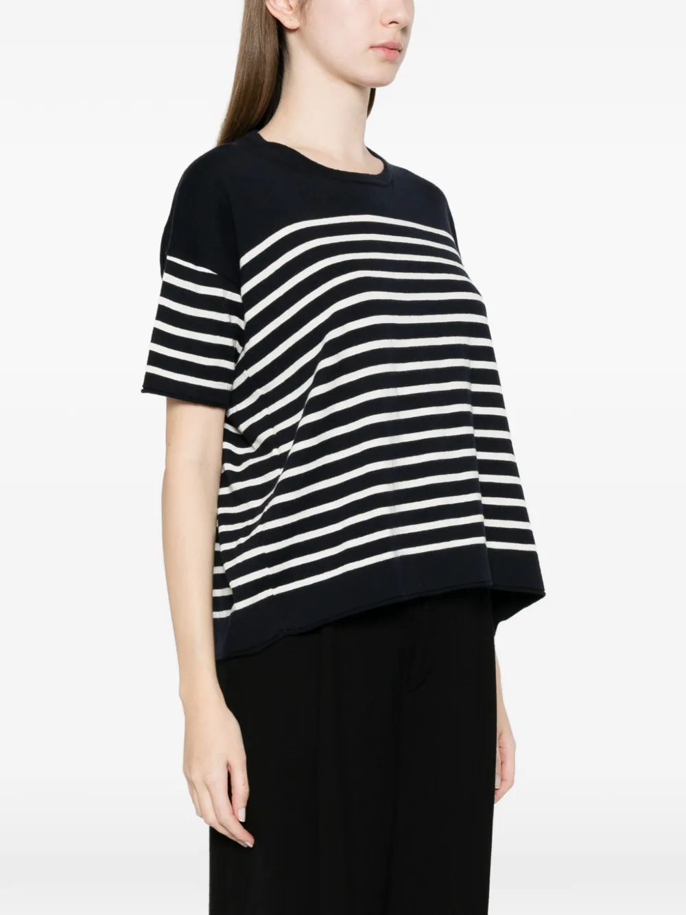  C.t.plage Striped Short-sleeved Sweater - Blue 