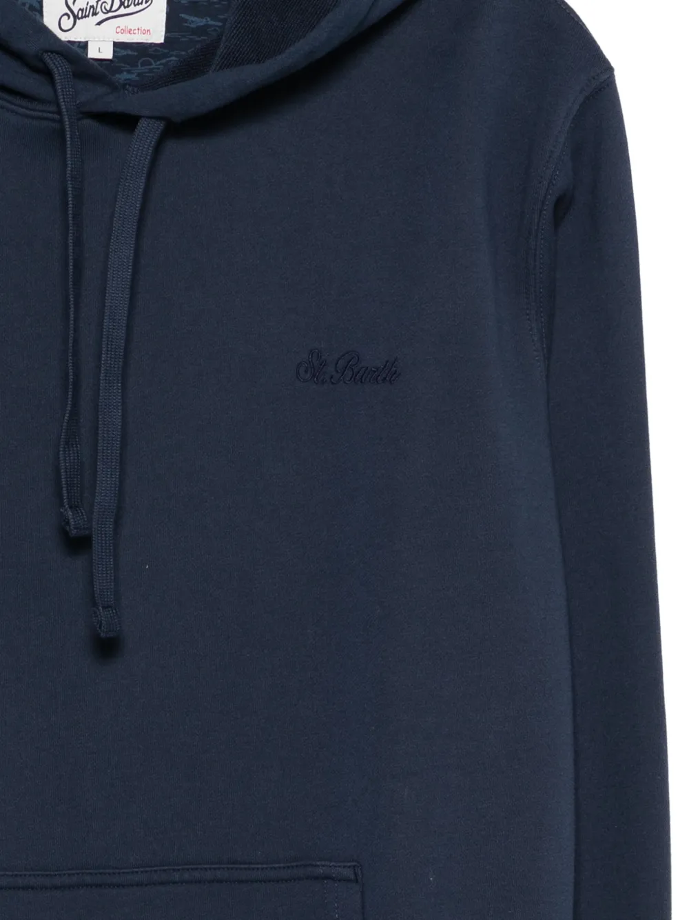 MC2 Saint Barth Hoodie met borduurwerk en trekkoord Blauw