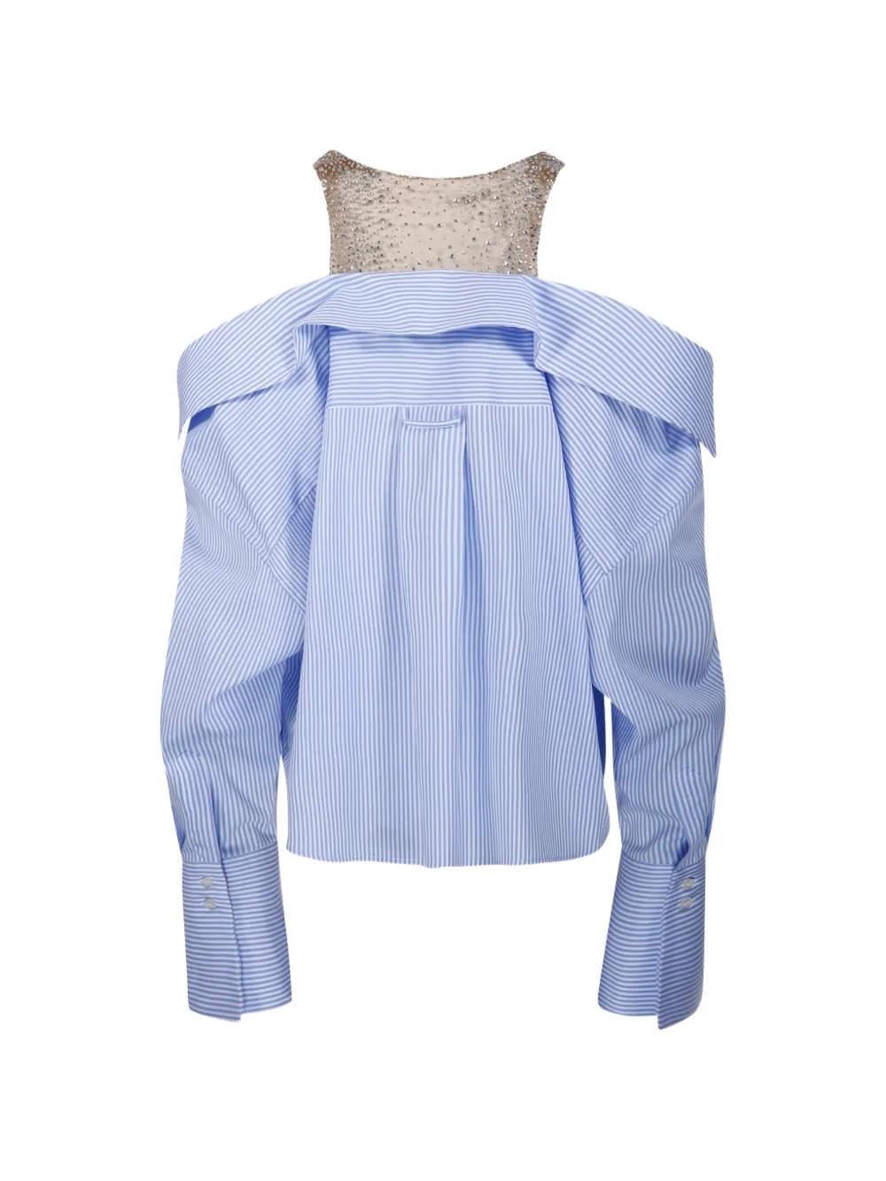 Giuseppe Di Morabito Striped Crystal-embellished Blouse - Blue 