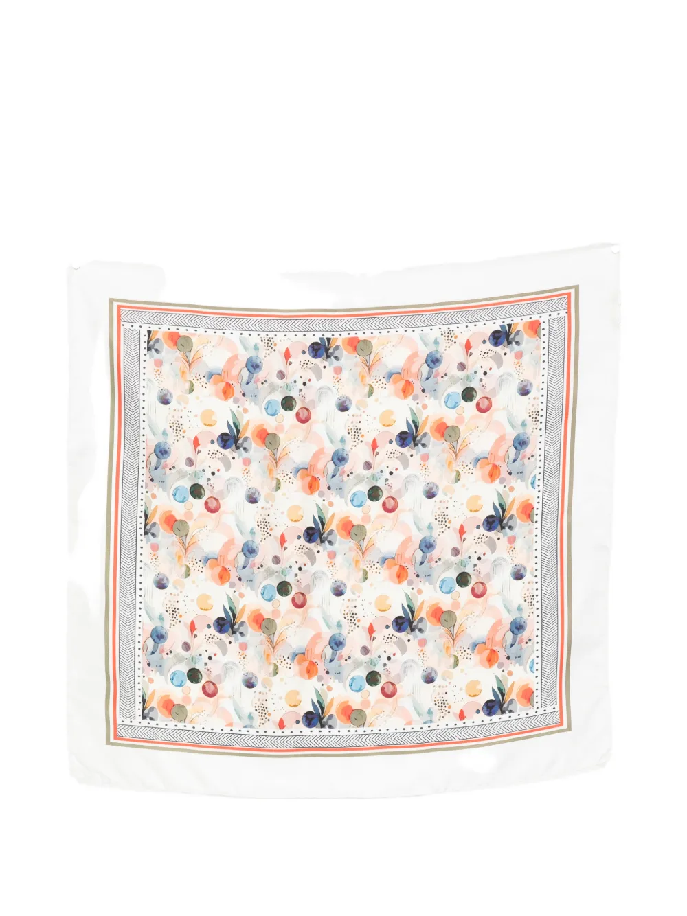 D'aniello abstract-pattern silk scarf - Bianco