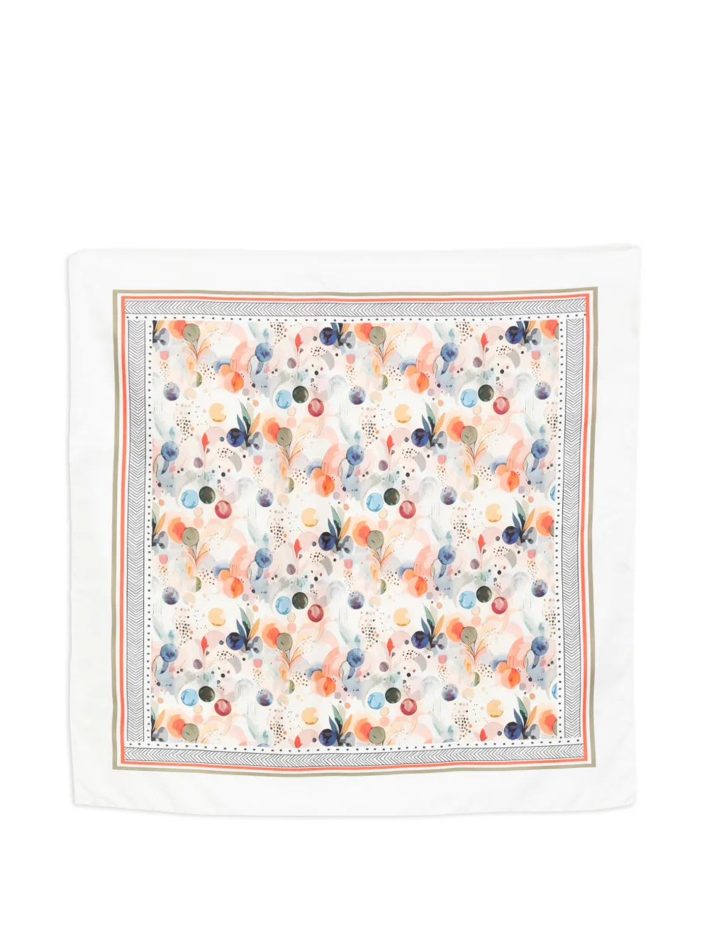 D'aniello abstract-pattern silk scarf - Bianco