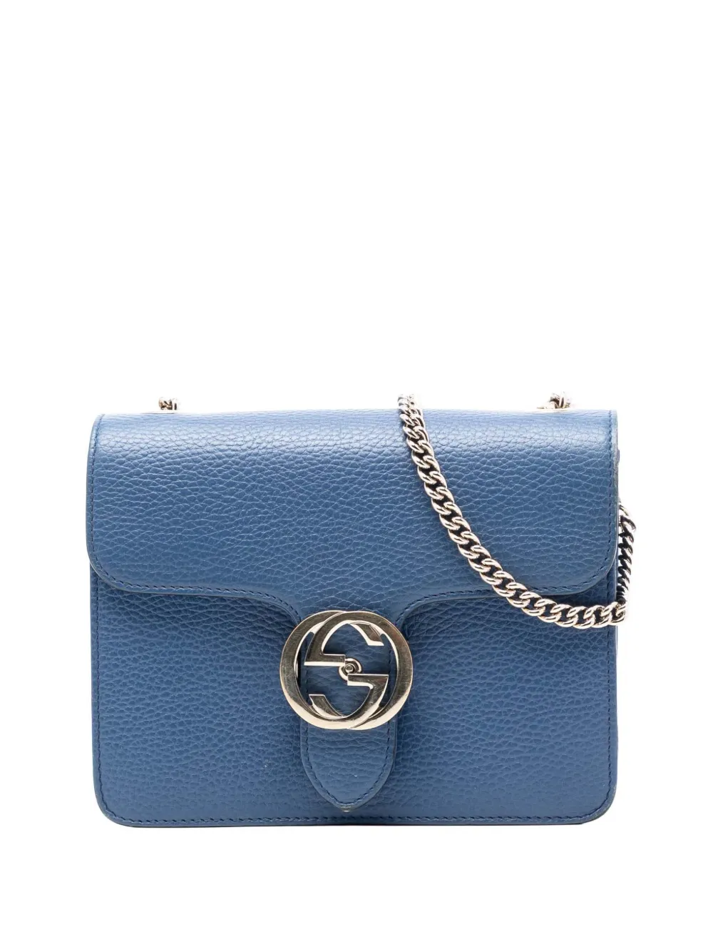 Gucci Pre-Owned 2016-2026 Small Dollar Calfskin Interlocking G crossbody bag - Blu