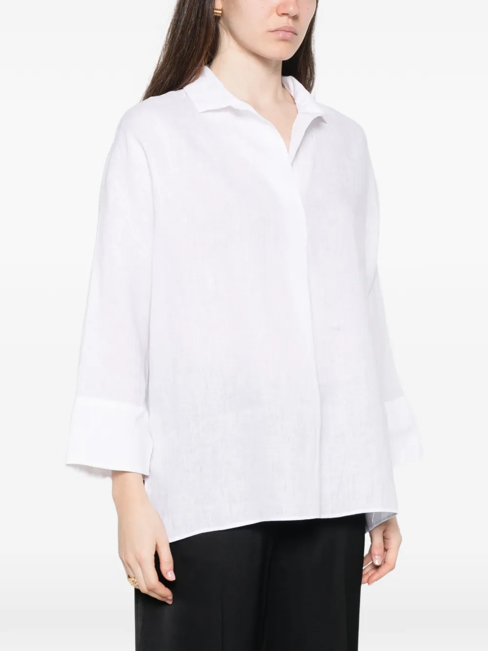  Trame Auree Cuff Blouse - White 