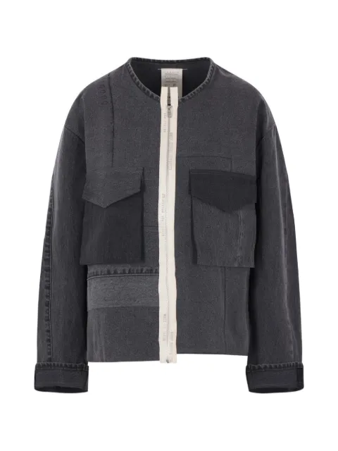 Kuro asymmetric frayed jacket