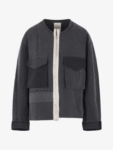 Kuro asymmetric frayed jacket