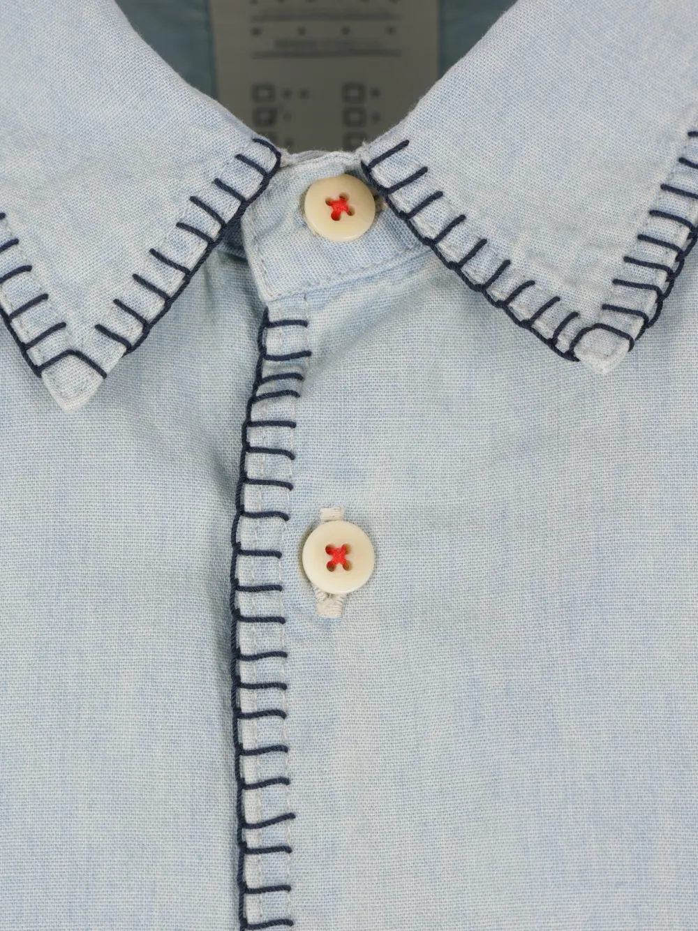 Kuro Camisa Con Costuras En Contraste - Azul 