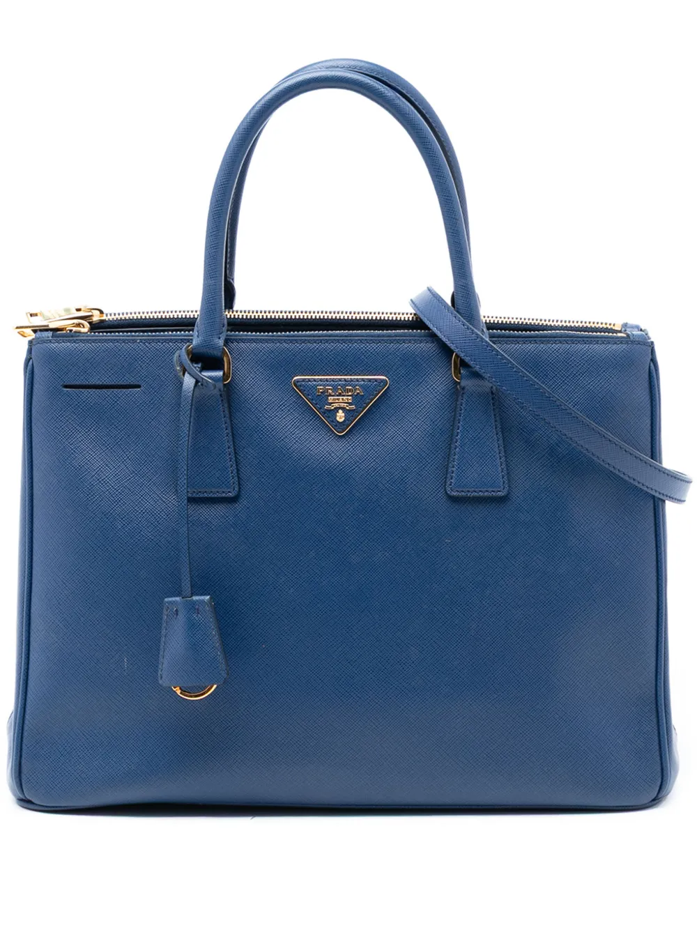 Prada Pre-Owned 2010-2026 Medium Saffiano Lux Galleria Double Zip satchel - Blu