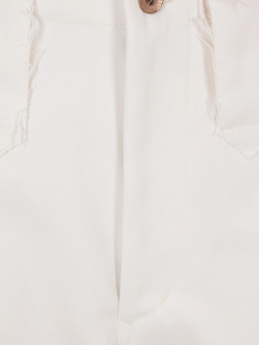  Kuro Frayed Straight Jeans - White 
