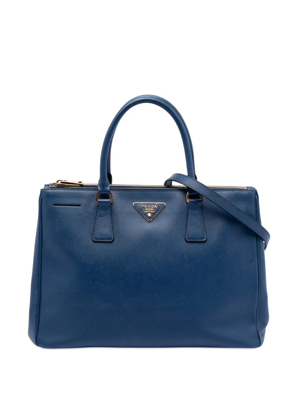 Prada Pre-Owned 2010-2026 Medium Saffiano Lux Galleria Double Zip satchel - Blu