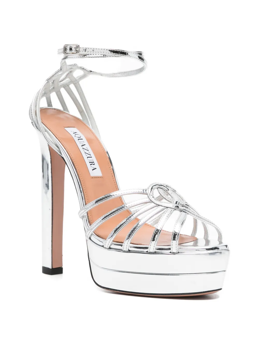 Aquazzura Sweetheart platform strappy sandals Zilver